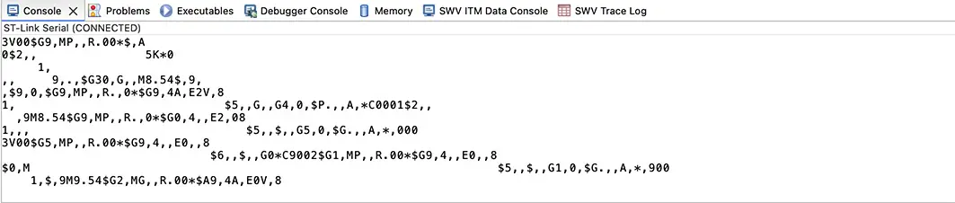 Wrong scrambled data from the serial port of the gPS module