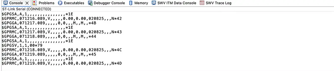 Proper data from the GPS module