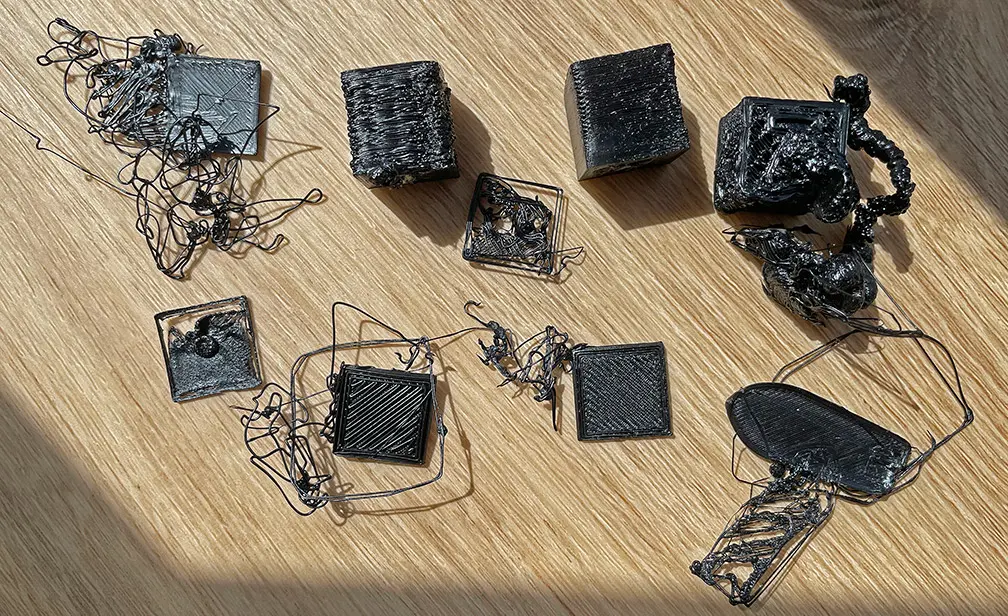 Some fails 3d prints with ABS filament