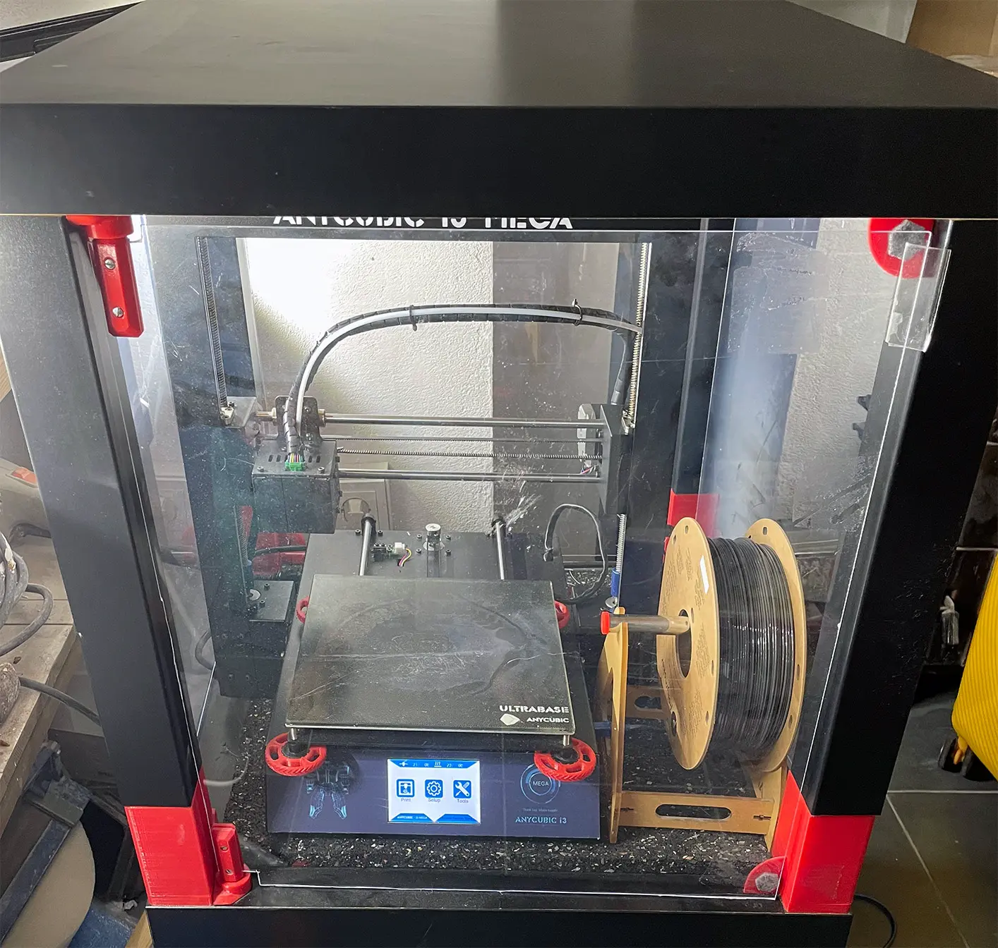 Anycubic i3 Mega 3d printer in custom enclosure